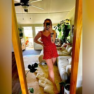 Red Floral Romper from Lulus